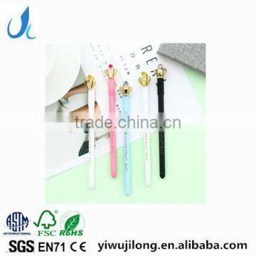 New hot sale promotional crown diamond gel ball pen school student gift