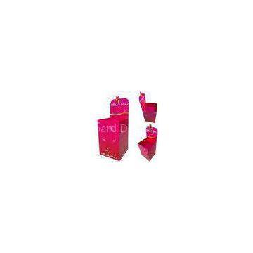 Pink Exhibition Corrugated Cardboard Dump Bins , Promotion Bins
