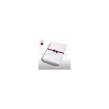 White Gift Boxes With Lids And Ribbon , Garment Packaging Boxes
