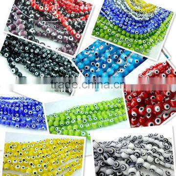 8mm Colorful Evil Eye Glass Beads Turkish Lucky Eye Resin Beads