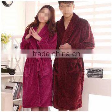 Chinese unisex plain Polar fleece bathrobe