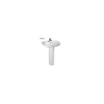 HT305 Bathroom Vanity Ceramic Basin With Pedestal Bathroom Sets