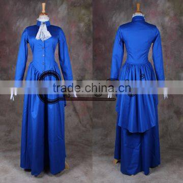 Women's Medieval Gothic Renaissance Blue Dress Cosplay Costume Custom Made