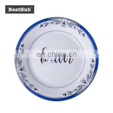 China factory direclty supply Sublimation 8" Rim Plate w/ Blue Flower P8H-09