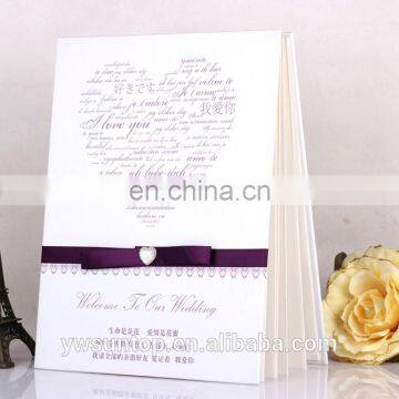 Heart Shaped fingerprint Romantic wedding guest book cheap wholesale