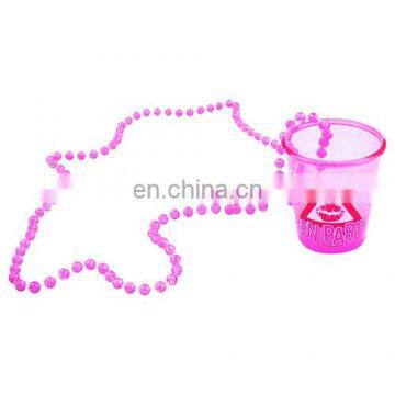 HEN-0038 wholesale Bride To Be Badge Hen Night Party pink necklace and samll cup