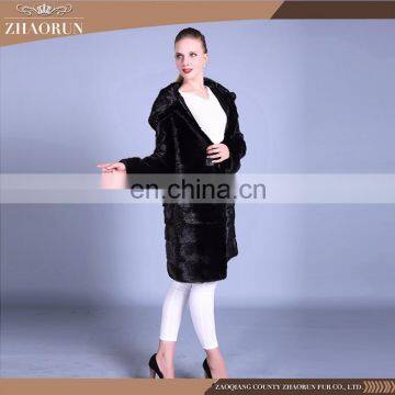 China supplier winter mink fur coat / mink coat with fur collar