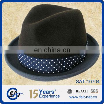 Men's fashion 100% wool felt fedora hat