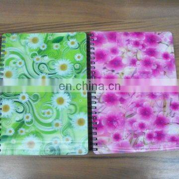 wholesale price 3D effect cover lenticular notebook