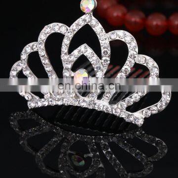 Trendy Children Alloy Crown Combs Rhinestone Tiara