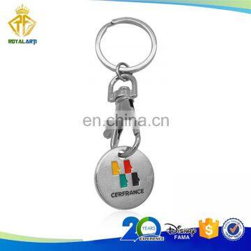 Top Selling Custom Shopping Cart Token Trolley Coin Keychain in Soft Enamel