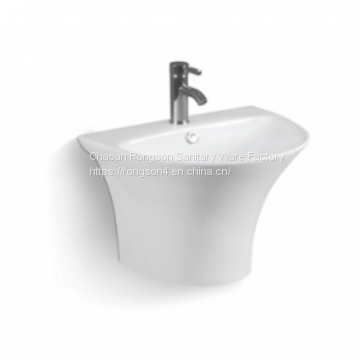 Wall mounting ceramic sanitary ware hanging round shape wash hand basin