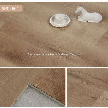 SPC floor PVC flooring sheet tiles slotted click lock 5.0mm thickness 0.4mm wear layer