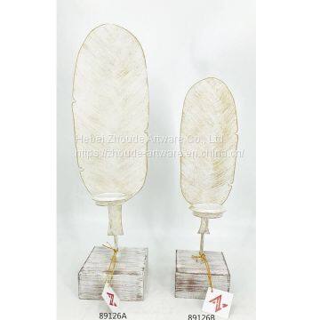 fashion metal hollow leaf shape candle holder for home decoration