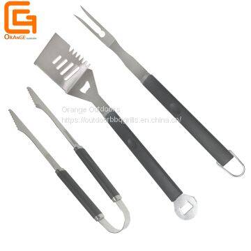 3pcs BBQ Tool Set Stainless Steel Barbeque Tools for Grilling