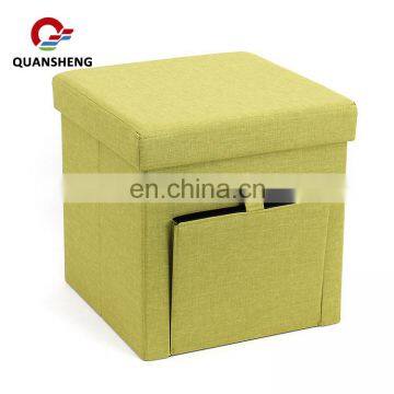 RTS custom furniture folding storage ottoman cabinet pouffe stool with pocket ottoman