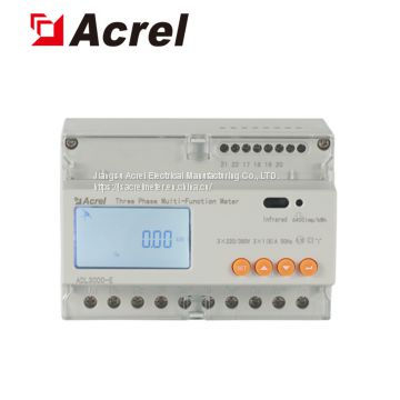 Acrel 300286.SZ 7 module din rail 3 phase KWH solar PV system energy meter with rs485 modbus rtu ADL3000-E/C