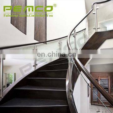 China Top 5 Glass Handrail Manufacturer Modern Design Stainless Steel Glass Railing Model Interior Stair Tempered Glass Railings photo-3