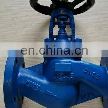 DIN GGG50 PN16 PN25 Flanged Bellow Sealing Globe Valve With Hand Wheel