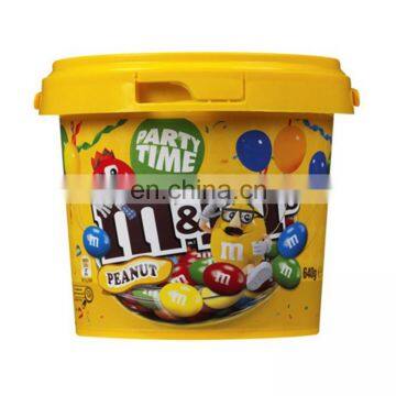 Food grade logo printing chocolate sauce container 2L plastic bucket