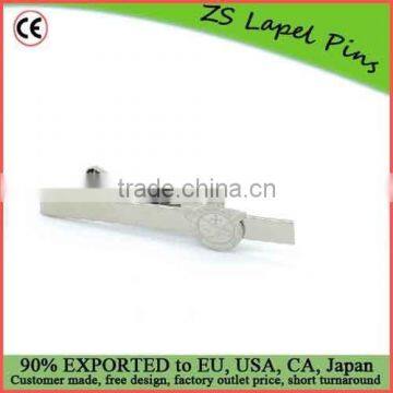 Free artwork custom quality Silver plated and laser engraved tie bar