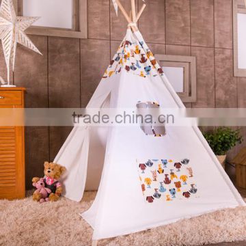 2016 new design tent100% cotton fabric children teepee tents for play and sleep tent