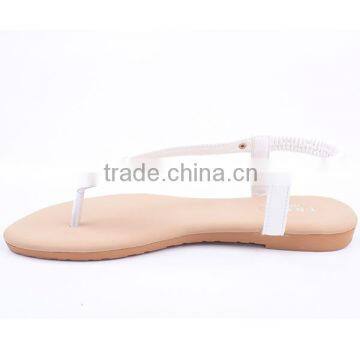 Hot Sale China Wholesale Golden Upper White Slingback Ankle Flip Flop Sandals photo-4