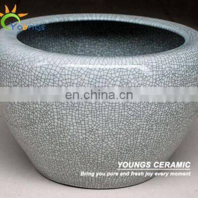 Special large chinese grey crackle ceramic planter pots also for fish