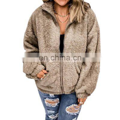 2021 European and American Cross-border New Women's Fashion Trend and Comfortable Wool Cardigan Jacket Jacket photo-5