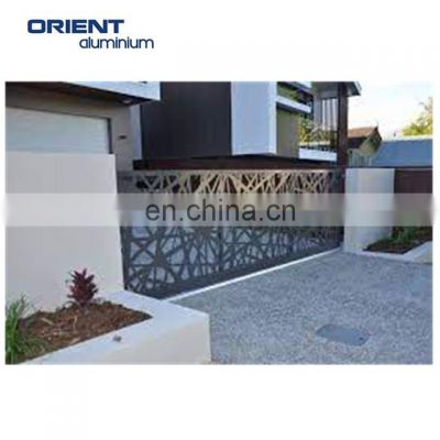 Laser cut  high quality black metal sheet aluminium driveway gate