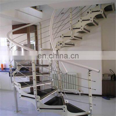 Factory Price Stairs Contemporary Steel Wood Spiral Staircase Single Stringer