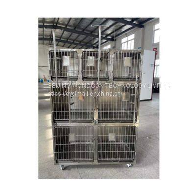 Veterinary stainless steel 7-cage group cage