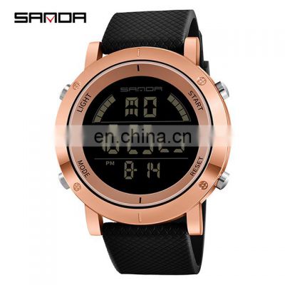 SANDA 410 Men Digital Fashion Chronograph Wristwatch Casual Silicone Calendar Sports Waterproof Watches