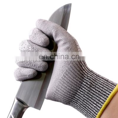 4SAFETY Pu Coated Level 5 Anti Cut Resistant Industrial work Gloves