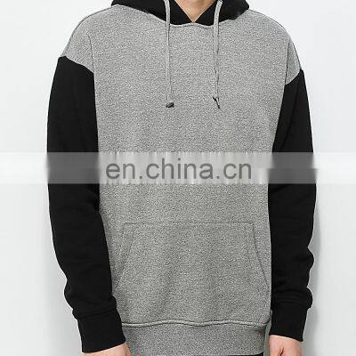 New design two tone warm cotton knitted pullover sweatshirt hoodies men's custom