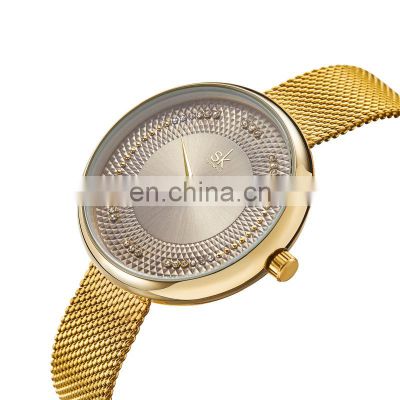 SHENGKE SK Guangzhou Watch Factory Custom Logo Watches OEM ODM Woman Luxury Dress Wristwatch Put Your Label Logo Watches