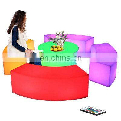 hotel led furniture set night club bar illuminated outdoor beach led furniture table and chair set for event party wedding