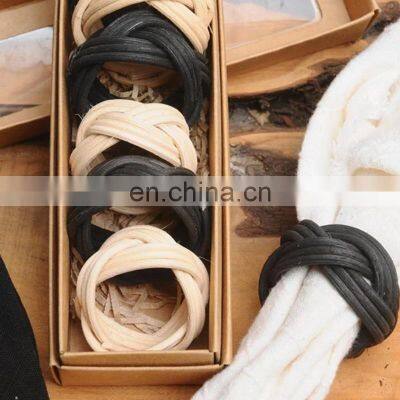 Beautiful Luxury Vintage Rattan Napkin Rings Set Tableware Set Napkin Holder Rings Wovenmade in Vietnam photo-3