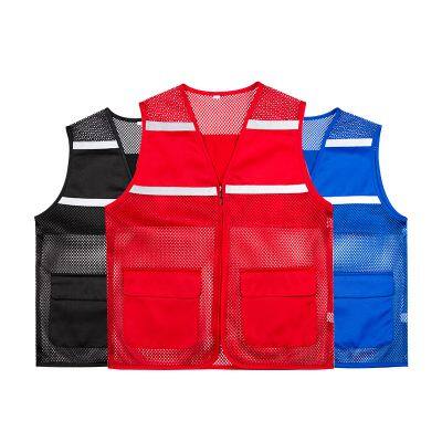 Reflective mesh vest for safe work clothes, cool and breathable