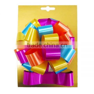 2014 Festive Decoration Pom Pom Bow and Colorful Ribbons for gift decoration