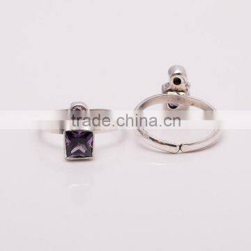 AMETHYST TOE RING sterling silver jewelry wholesale,WHOLESALE SILVER JEWELRY,SILVER EXPORTER,SILVER JEWELRY FROM INDIA