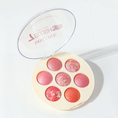 OEM/ODM Make up Blusher Powder Cheeks 7 Color Palette Facial Cosmetics Blusher Face Red Powder photo-5