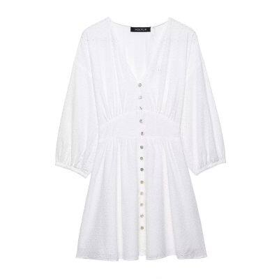 New women's clothing European and American style fashionable hollow embroidery mini dress for women
