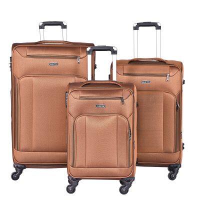 Brown 20 24 28 Inch Polyester Fabric Rolling Trolley Bags Set Cloth Suitcase Luggage Spinner Wheel China Pengteng Factory photo-2