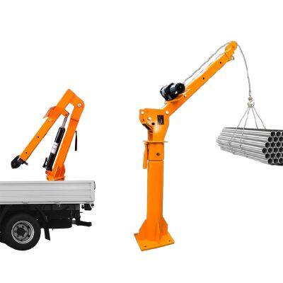 Hydraulic Pickup Truck Small Mobile Mini Vehicle Mounted Crane Electric Winch Hoist