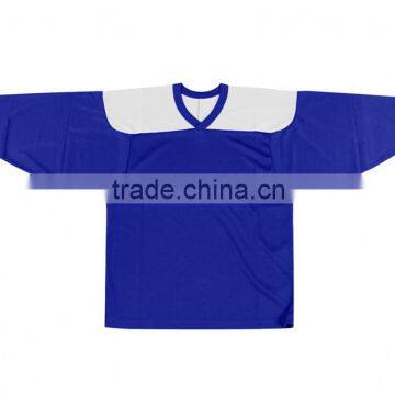 100% polyester blue/white blank Hockey practiceJersey /Shirts