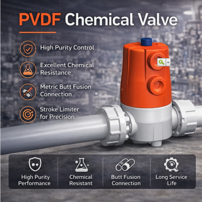 Резервный клапан с диафрагмой из PVC-U, закрывающийся в аварийной ситуации, с фланцем для крепления по стандартам ANSI, дюймовый промышленный клапан