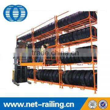 Stack truck tyre storage rack for warehouse