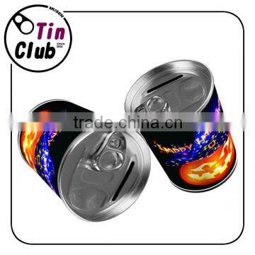 round saving money tin boxes