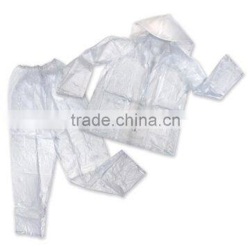 PVC Waterproof Clear Plastic Rain Suit For Motorcycle